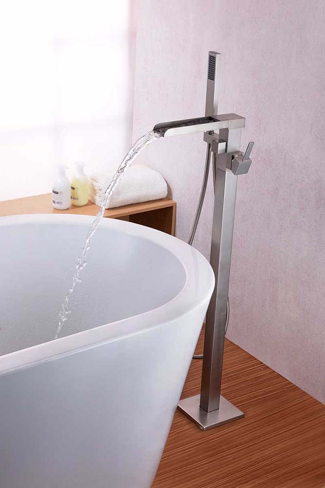 Anzzi Union 2-Handle Claw Foot Tub Faucet with Hand Shower in Brushed Nickel FS-AZ0059BN 3