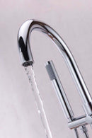 Anzzi Coral Series 2-Handle Freestanding Claw Foot Tub Faucet with Hand Shower in Polished Chrome FS-AZ0047CH 10