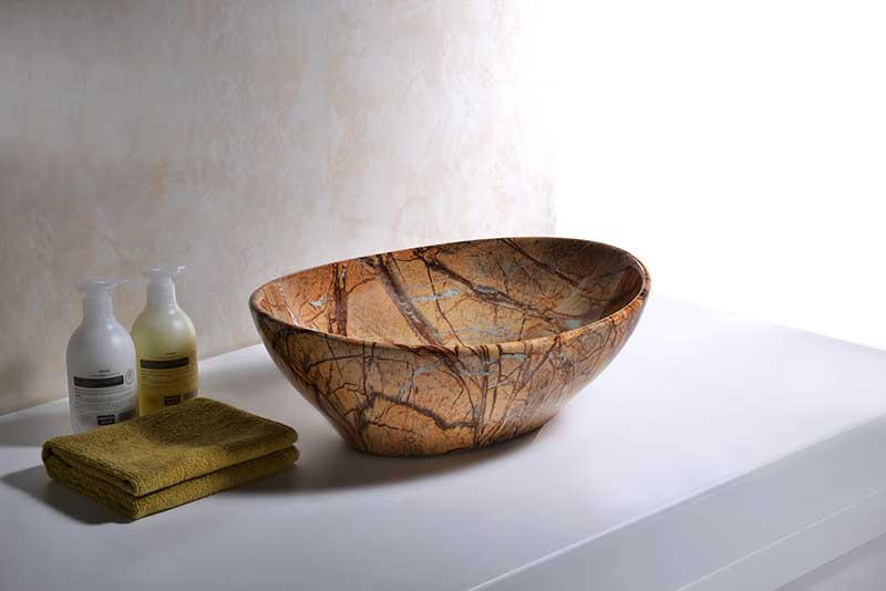 Anzzi Sona Series Ceramic Vessel Sink in Marbled Adobe LS-AZ277 3