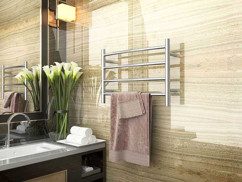 Anzzi Glow 4-Bar Stainless Steel Wall Mounted Electric Towel Warmer Rack in Polished Chrome 2