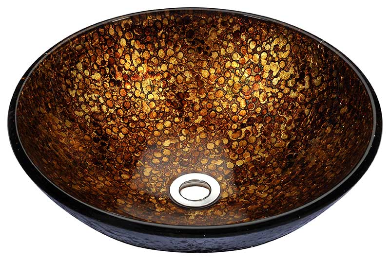 Anzzi Tara Series Deco-Glass Vessel Sink in Idol Gold LS-AZ8183