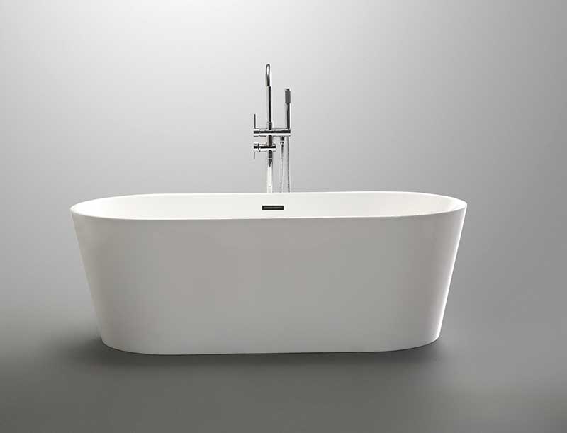 Anzzi Chand Series 5.58 ft. Freestanding Bathtub in White FT-AZ098 4
