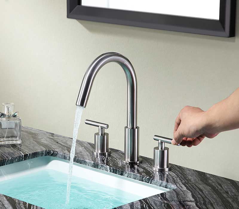 Anzzi Roman 8 in. Widespread 2-Handle Bathroom Faucet in Brushed Nickel L-AZ190BN 4