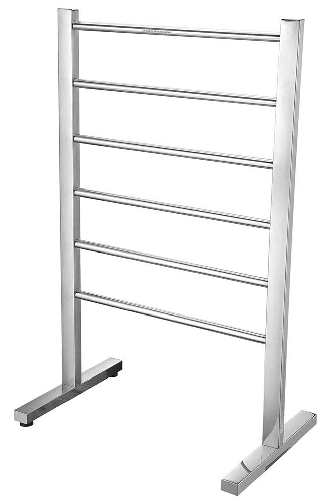 Anzzi Riposte Series 6-Bar Stainless Steel Floor Mounted Electric Towel Warmer Rack in Polished Chrome TW-AZ102CH 2