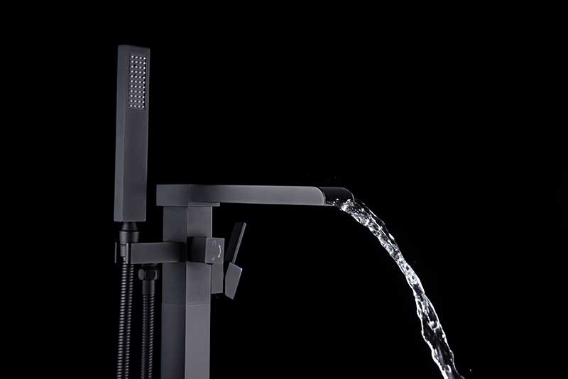 Anzzi Union 2-Handle Claw Foot Tub Faucet with Hand Shower in Matte Black FS-AZ0059BK 5