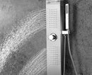 Anzzi Pioneer 44 in. Full Body Shower Panel with Heavy Rain Shower and Spray Wand in Brushed Steel