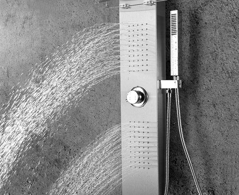 Anzzi Coastal 44 in. Full Body Shower Panel with Heavy Rain Shower and Spray Wand in Brushed Steel SP-AZ075 12