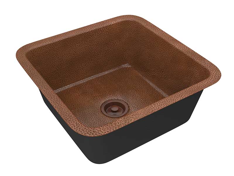 Anzzi Isle Drop-in Handmade Copper 19 in. 0-Hole Single Bowl Kitchen Sink in Hammered Antique Copper K-AZ262 6