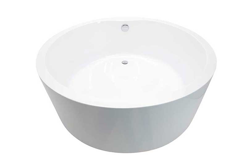 Anzzi Rotunda 4.9 ft. Acrylic Freestanding Non-Whirlpool Bathtub in White and Kase Series Faucet in Chrome 4