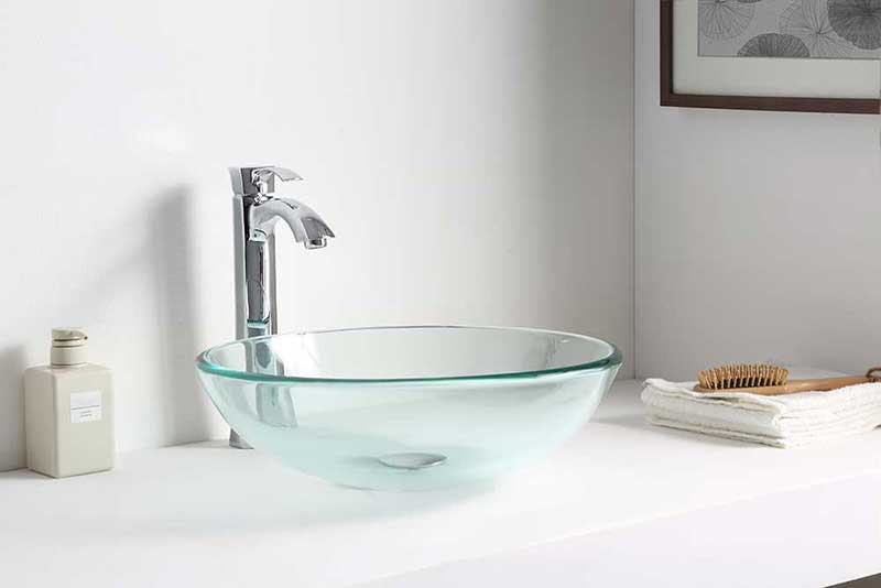 Anzzi Etude Series Deco-Glass Vessel Sink in Lustrous Clear Finish 5