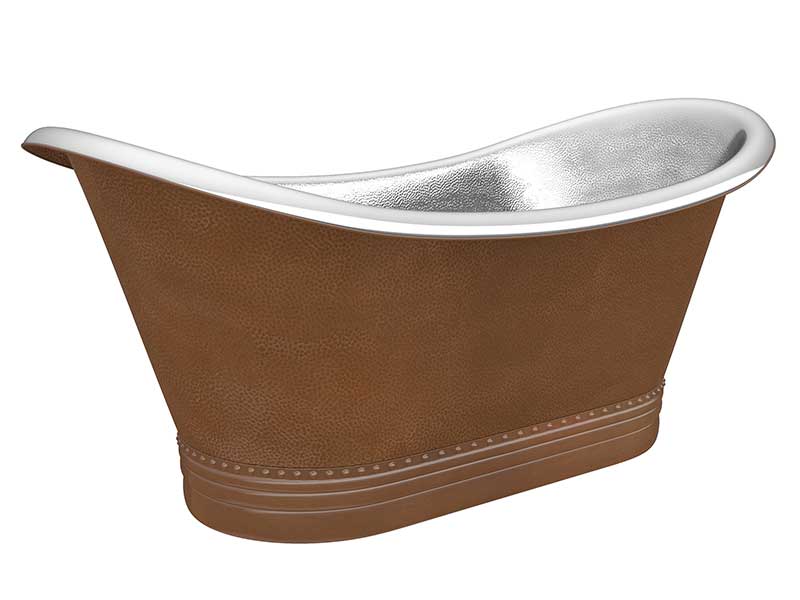 Anzzi Ionian 67 in. Handmade Copper Double Slipper Flatbottom Non-Whirlpool Bathtub in Hammered Antique Copper BT-005 6