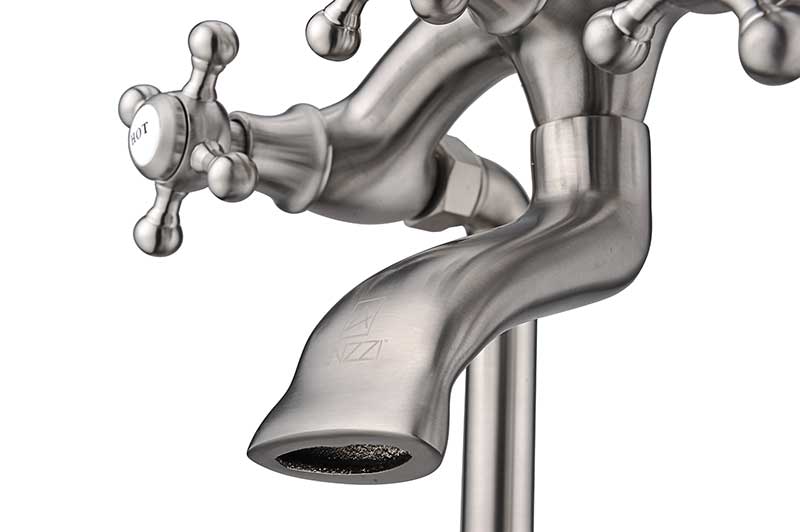 Anzzi Tugela 3-Handle Claw Foot Tub Faucet with Hand Shower in Brushed Nickel FS-AZ0052BN 10