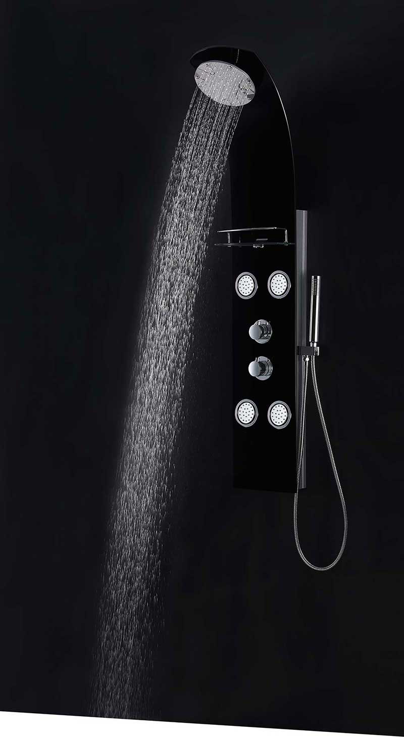 Anzzi LLANO Series 56 in. Full Body Shower Panel System with Heavy Rain Shower and Spray Wand in Black 5