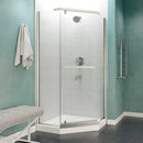 Anzzi Castle Series 49 in. x 72 in. Semi-Frameless Shower Door with TSUNAMI GUARD in Brushed Nickel SD-AZ056-01BN