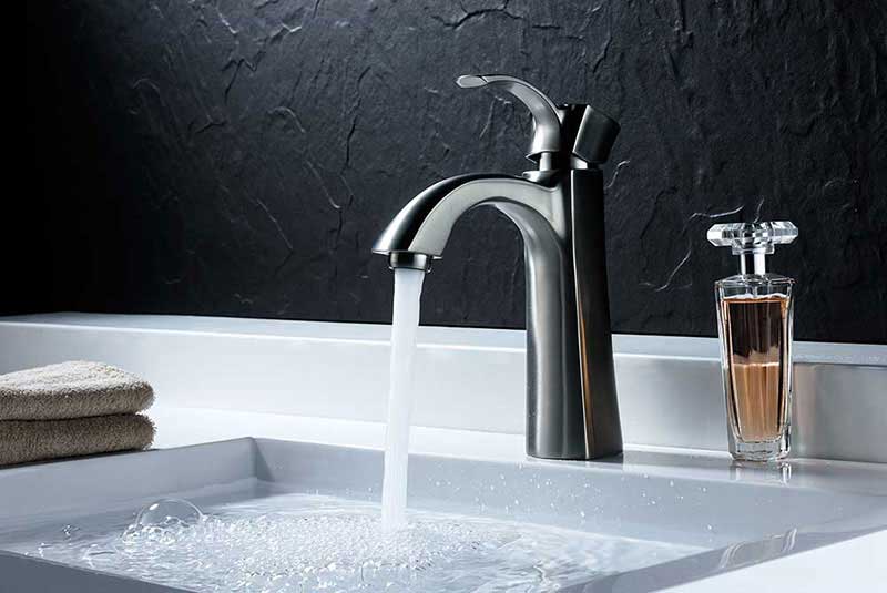 Anzzi Rhythm Series Single Handle Bathroom Sink Faucet in Brushed Nickel 2