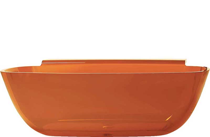 Vida 62 in. One Piece Anzzi Stone Freestanding Bathtub in Translucent Honey Amber 6