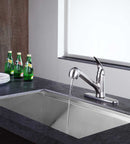Anzzi Del Acqua Single-Handle Pull-Out Sprayer Kitchen Faucet in Brushed Nickel KF-AZ204BN 10