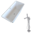 Anzzi Arden 5.5 ft. Acrylic Freestanding Non-Whirlpool Bathtub in White and Dawn Series Faucet in Chrome