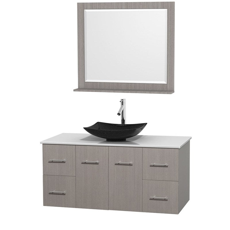 Wyndham Collection Centra 48" Single Bathroom Vanity Set for Vessel Sink - Gray Oak WC-WHE009-48-SGL-VAN-GRO 4