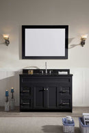 Ariel Hamlet 49" Single Sink Vanity Set with Absolute Black Granite Countertop in Black