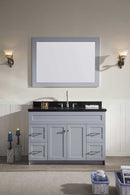 Ariel Hamlet 49" Single Sink Vanity Set with Absolute Black Granite Countertop in Grey