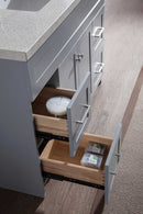 Ariel Hamlet 49" Single Sink Vanity Set with White Quartz Countertop in Grey 5