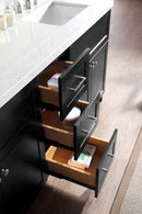 Ariel Hamlet 73" Double Sink Vanity Set with White Quartz Countertop in Black 5