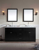 Ariel Hamlet 73" Double Sink Vanity Set with White Quartz Countertop in Black