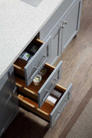 Ariel Hamlet 73" Double Sink Vanity Set with White Quartz Countertop in Grey 5