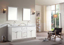 Ariel Hamlet 73" Double Sink Vanity Set with White Quartz Countertop in White 2