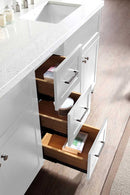 Ariel Hamlet 73" Double Sink Vanity Set with White Quartz Countertop in White 5