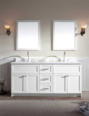 Ariel Hamlet 73" Double Sink Vanity Set with White Quartz Countertop in White