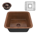 Anzzi Malta Drop-in Handmade Copper 19 in. 0-Hole Single Bowl Kitchen Sink in Hammered Antique Copper SK-026