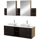 Wyndham Collection Avara 60" Wall-Mounted Double Bathroom Vanity Set - Espresso WC-WHE007-SH-60-ESP 3
