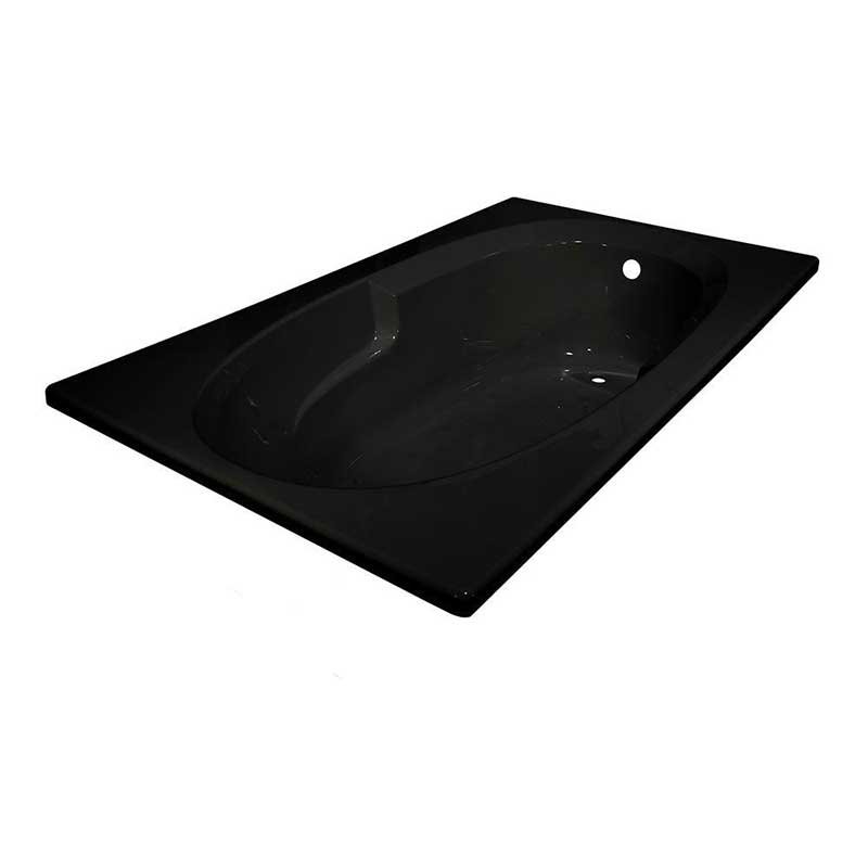 Lyons Industries Classic 6 ft. Reversible Drain Drop-In Soaking Bathtub in Black