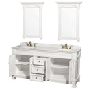 Wyndham Collection Andover 72" Traditional Bathroom Double Vanity Set - White WC-TD72-WHT 5