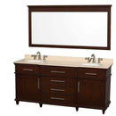 Wyndham Collection Berkeley 72" Double Bathroom Vanity - Dark Chestnut WC-1717-72-DBL-CDK