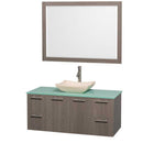 Wyndham Collection Amare 48" Wall-Mounted Bathroom Vanity Set with Vessel Sink - Gray Oak WC-R4100-48-GROAK 5