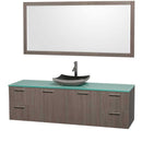 Wyndham Collection Amare 72" Wall-Mounted Single Bathroom Vanity Set with Vessel Sink - Gray Oak WC-R4100-72-GROAK-SGL 4