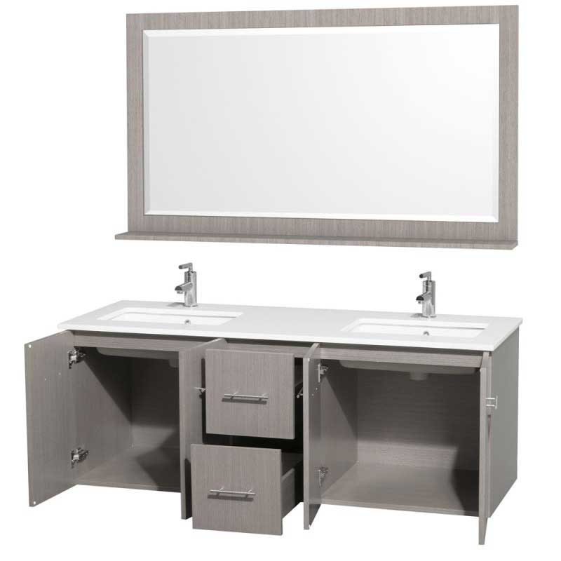 Wyndham Collection Centra 60" Double Bathroom Vanity for Undermount Sinks - Gray Oak WC-WHE009-60-DBL-VAN-GRO- 4