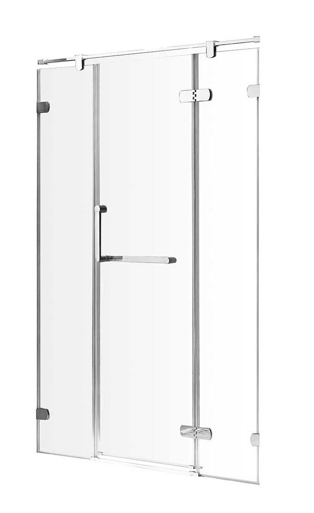 Anzzi Emperor Series Right Side 55.11 in. x 78.74 in. Semi-Frameless Hinged Shower Door in Chrome with Handle SD-AZ35CH-R 5