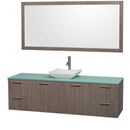 Wyndham Collection Amare 72" Wall-Mounted Single Bathroom Vanity Set with Vessel Sink - Gray Oak WC-R4100-72-GROAK-SGL 7