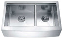 Anzzi Aegis Farmhouse Stainless Steel 33 in. 0-Hole 60/40 Double Bowl Kitchen Sink with Cutting Board and Colander K-AZ3320-4Ac 7