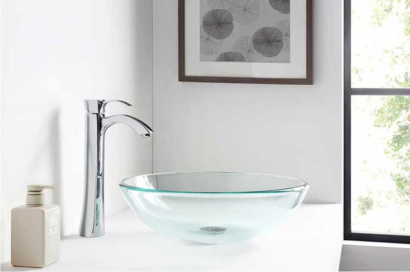 Anzzi Etude Series Deco-Glass Vessel Sink in Lustrous Clear Finish 2
