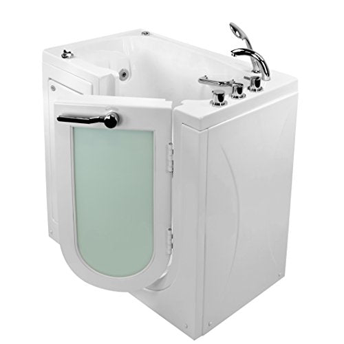 Ella's Bubbles OA2645DH-R-D Ella Mobile 26"x 45" Air and Hydro Massage, Heated Seat, and Digital Control Acrylic Walk-In Tub with Right Outward Swing Door White