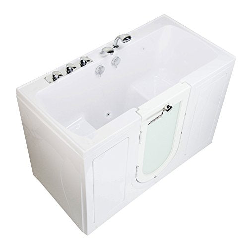 Ella's Bubbles O2SA3260M-HB-L Tub4Two Microbubble Therapy Acrylic Walk-in Tub with Left Outward Swing Door, Ella 5pc. Fast-Fill Faucet, Dual 2" Drains, 32"x 60", White