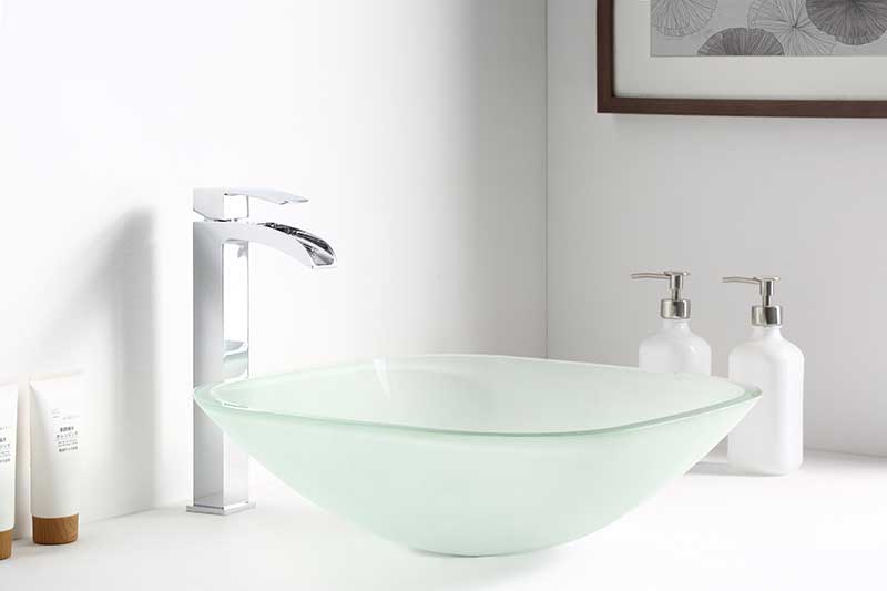 Anzzi Victor Series Deco-Glass Vessel Sink in Lustrous Frosted Finish LS-AZ8125 6