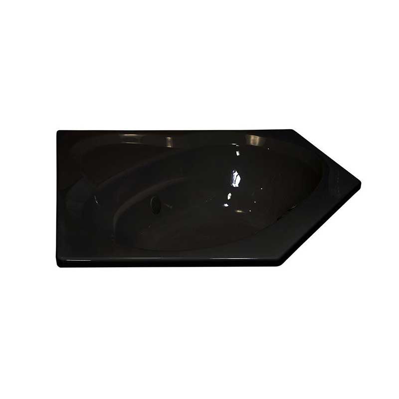 Lyons Industries Classic 5 ft. Corner Front Drain Heated Soaking Tub in Black