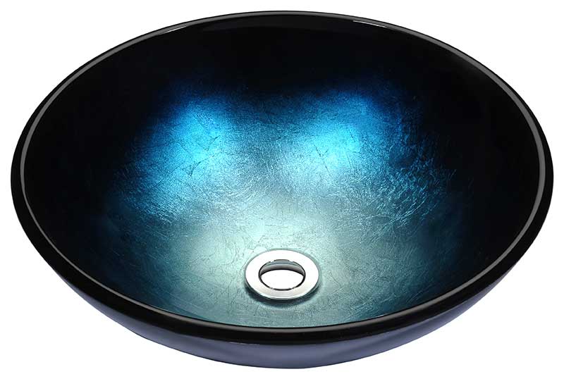 Anzzi Tara Series Deco-Glass Vessel Sink in Deep Sea LS-AZ8185