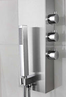 Anzzi King 48 in. Full Body Shower Panel with Heavy Rain Shower and Spray Wand in Brushed Steel